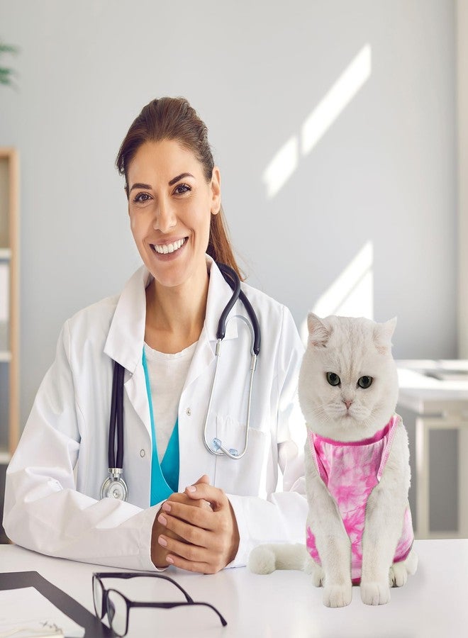 Avont Cat Recovery Suit - Kitten Onesie for Cats After Surgery, Cone of Shame Alternative Surgical Spay Suit for Female Cat, Post-Surgery or Skin Diseases Protection -Tie-dye Pink(M) - Image 2